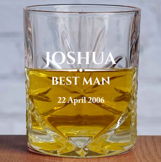 Personalised engraved whisky glass