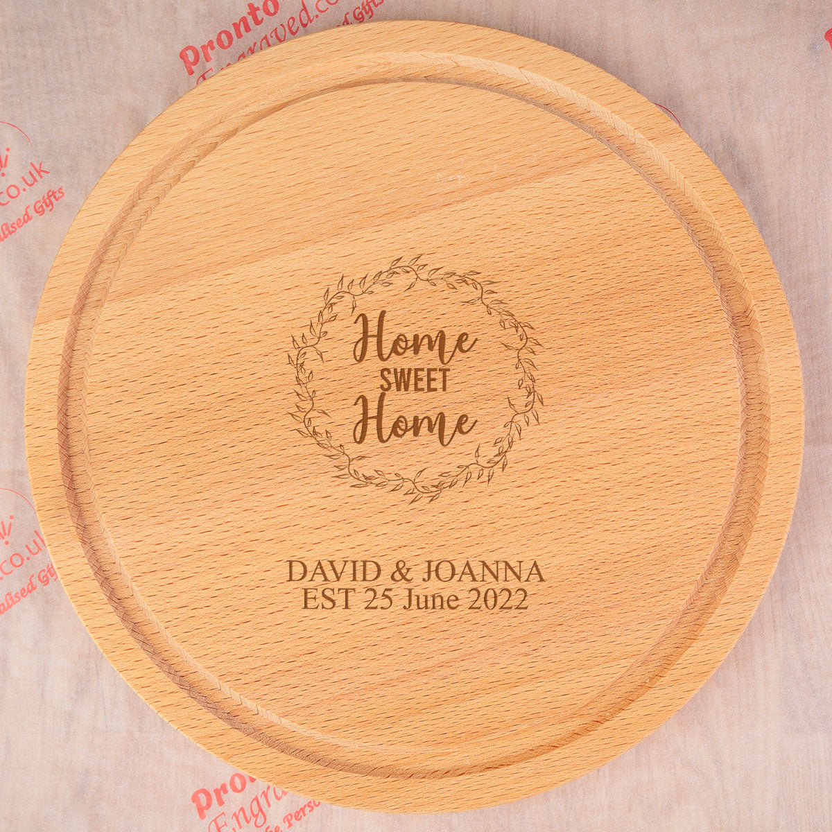 Personalised Round Chopping Board - Home Sweet Home
