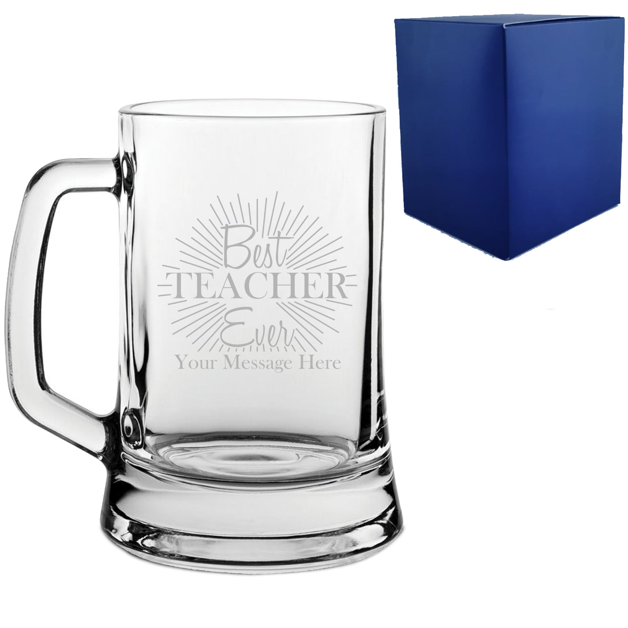 Engraved Teacher Gift Beer Mug Stein with Best Teacher Ever Design Image 1