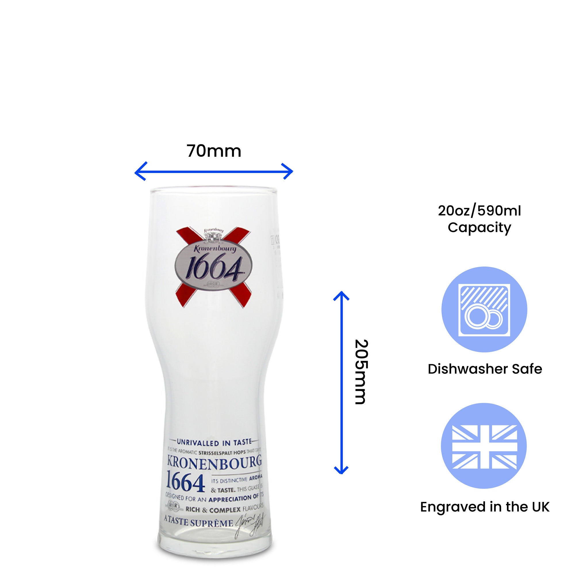 Engraved Kronenbourg Pint Glass Image 6