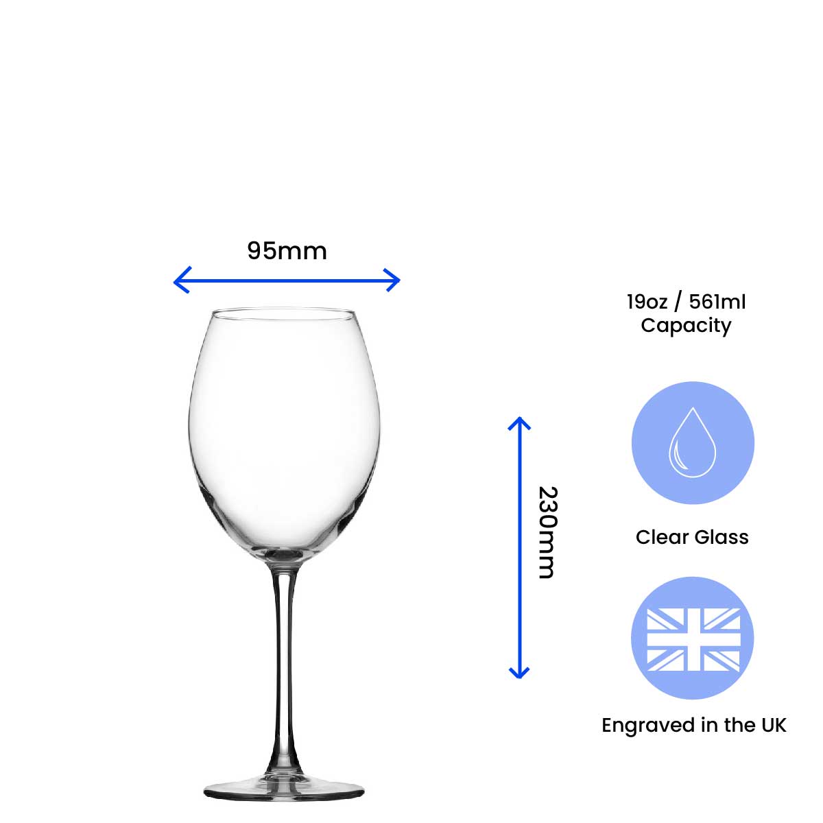 Engraved Enoteca Wine Glass Happy 20,30,40,50...Birthday Slanted, Gift Boxed Image 2