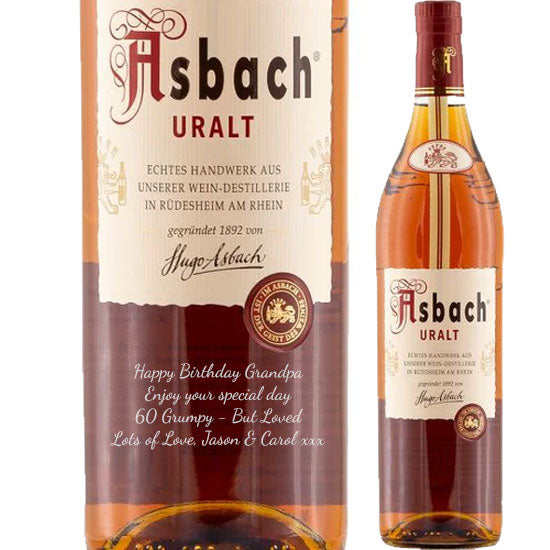 Personalised Asbach Uralt Brandy 70cl