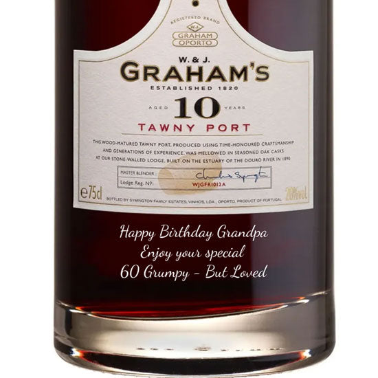 Personalised Graham's 10 Year Old Tawny Port 75cl