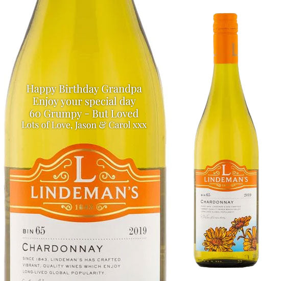 Personalised Lindemans Bin 65 Chardonnay Wine 75cl