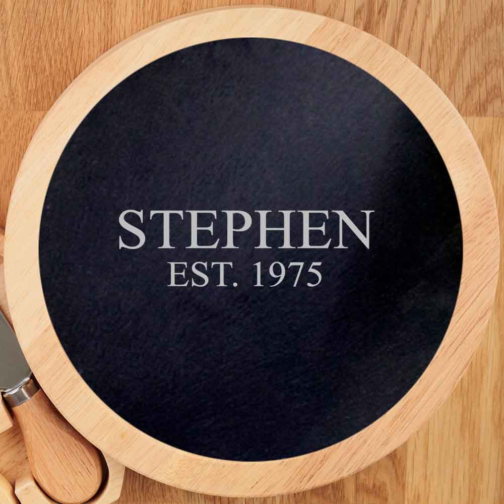 Personalised Luxury Slate Cheeseboard - Name & Est