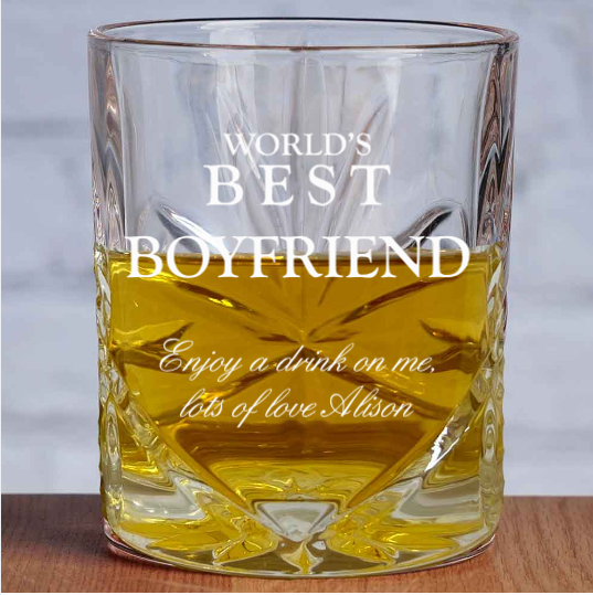 Personalised Cut Whisky Tumbler - World's Best