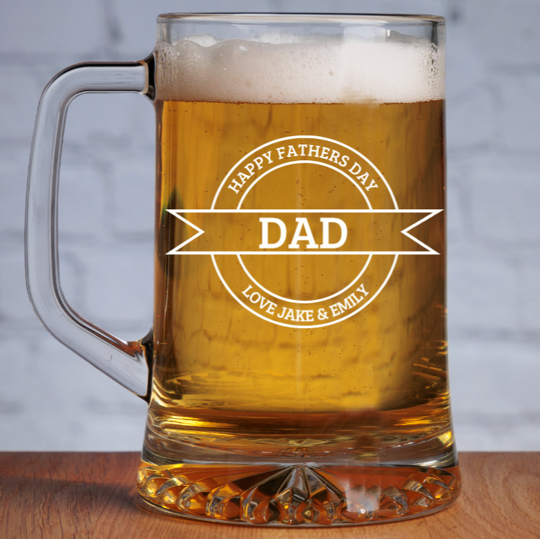 Personalised Father’s Day Glass Beer Tankard