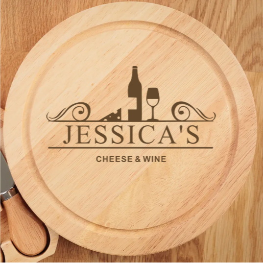 Personalised Wood Cheese and Wine Board