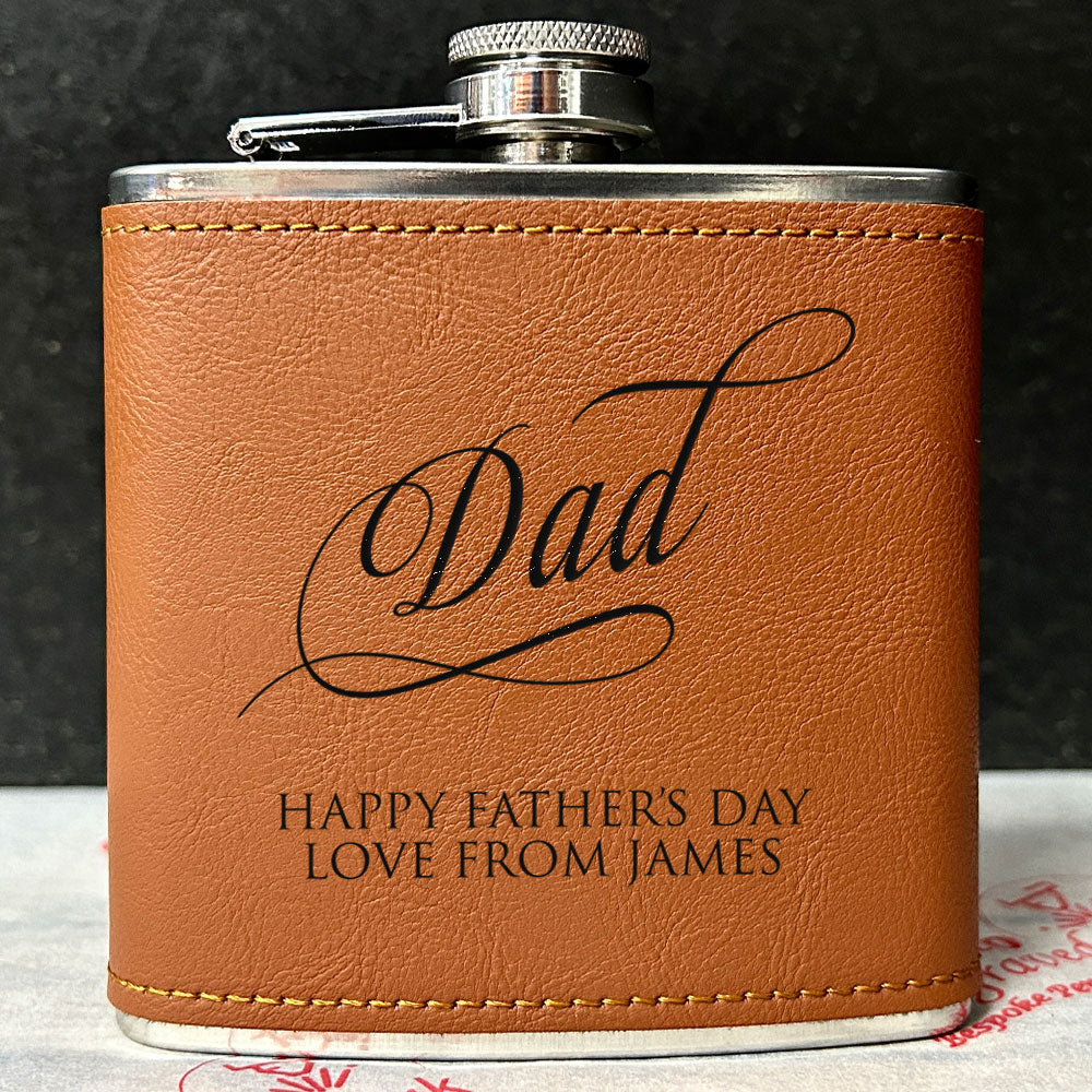 Personalised 2-Tone Hip Flask – Father's Day - 3 Colours Available