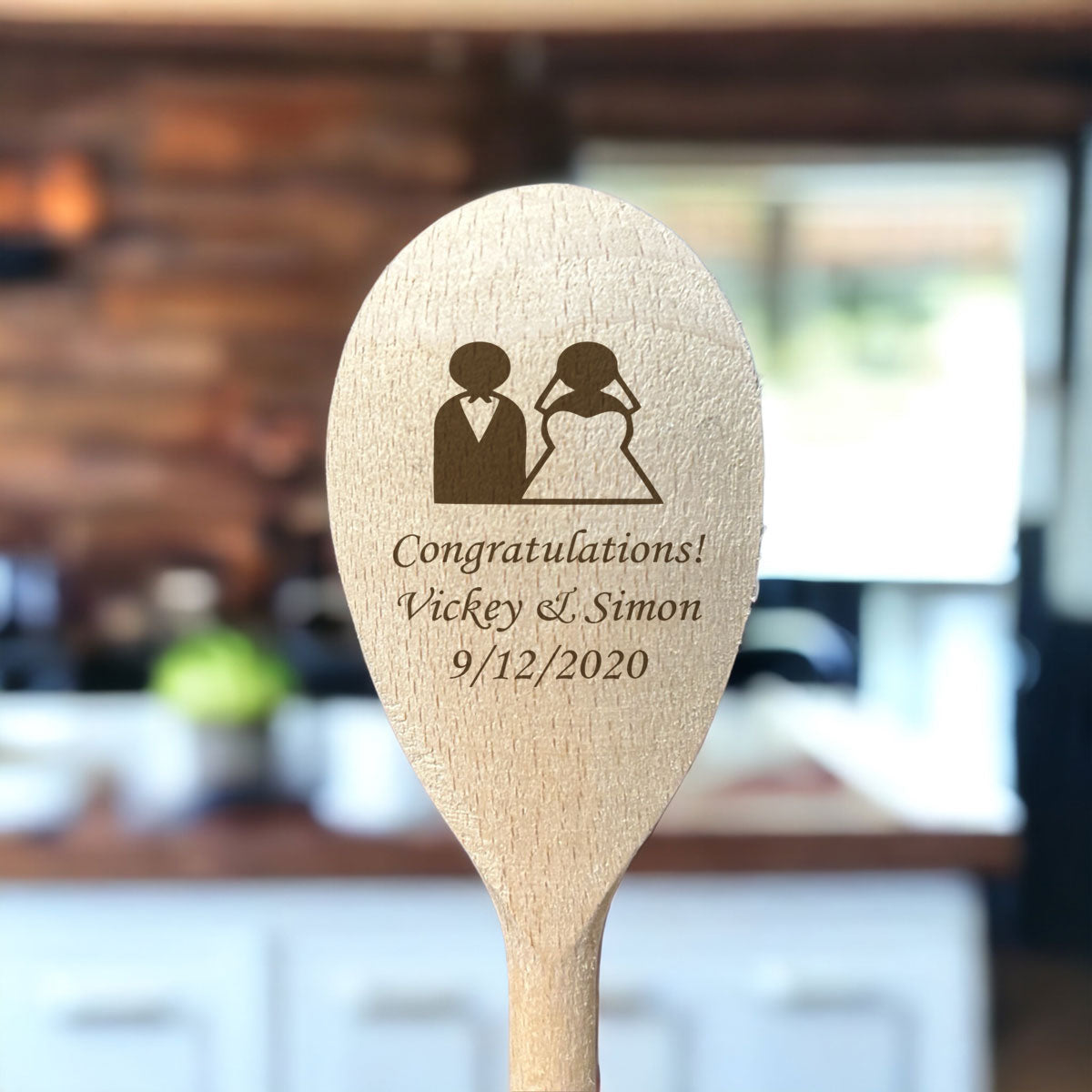 Personalised Engraved Wooden Spoon - Wedding