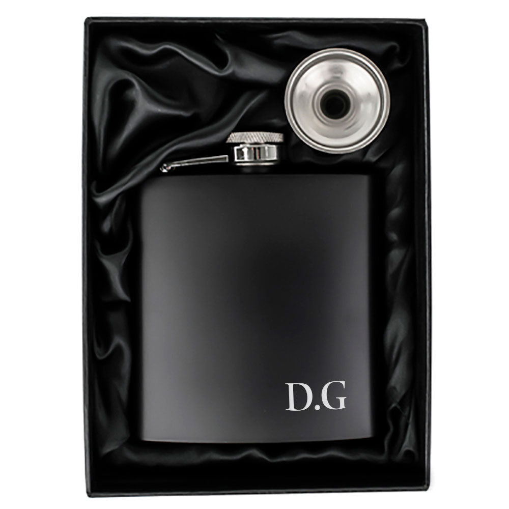 Personalised Metal Hip Flask – Bottom Initials