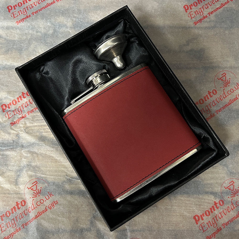 Personalised 2-Tone Hip Flask – Free Text - Choice of 3 Colours