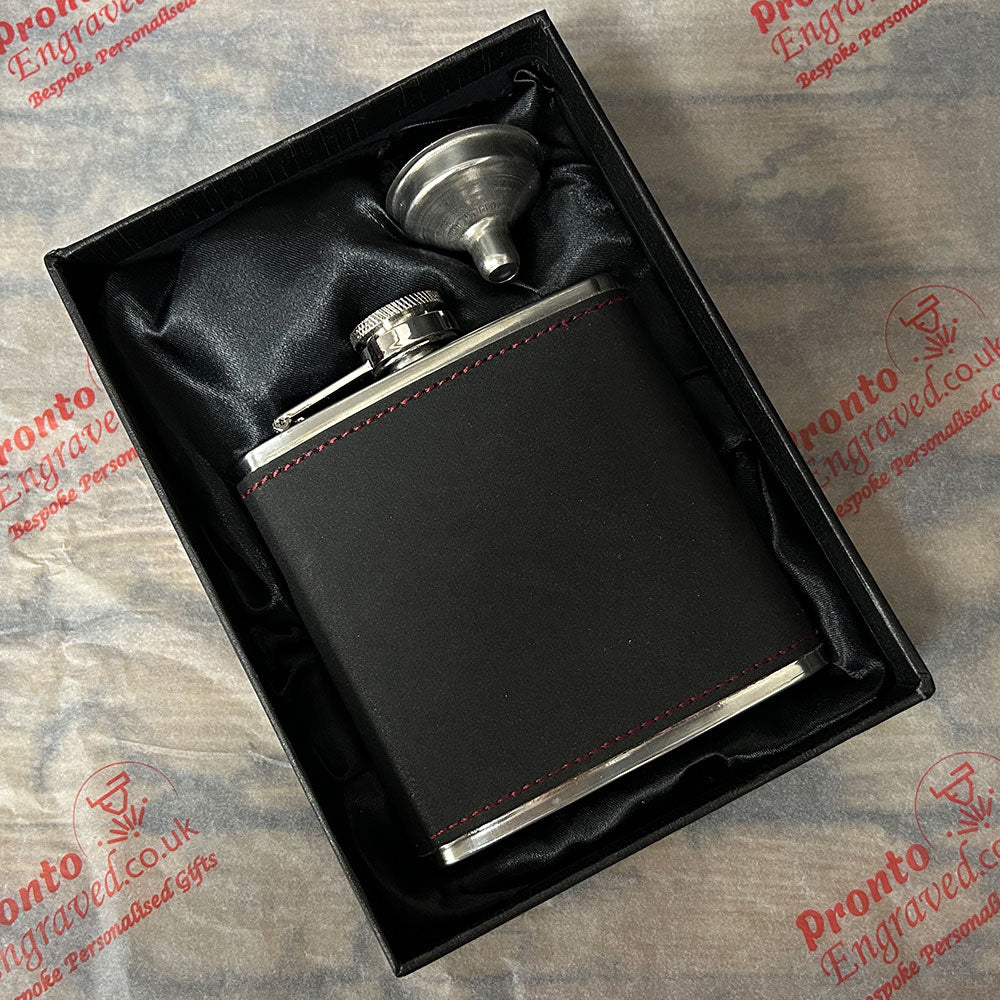 Personalised 2-Tone Hip Flask – Free Text - Choice of 3 Colours