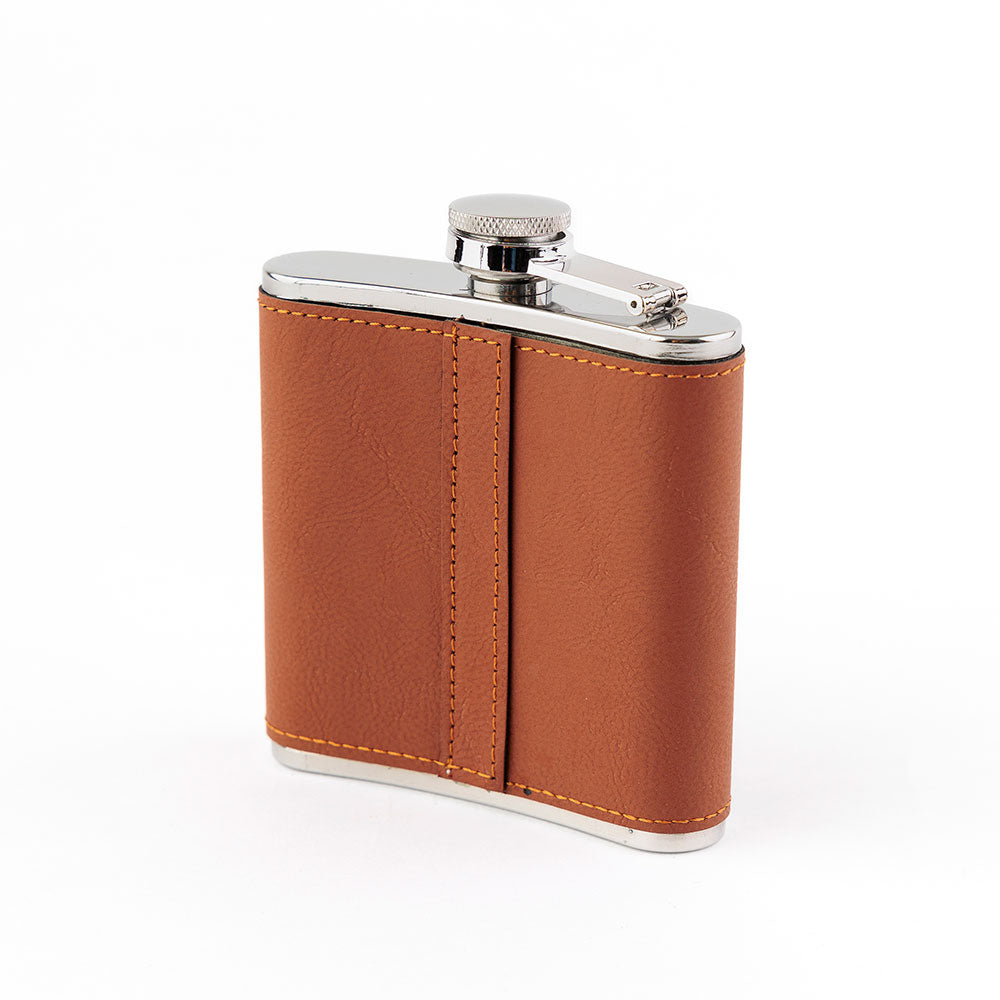 Personalised 2-Tone Hip Flask – Initials Design - Choice of 3 Colours