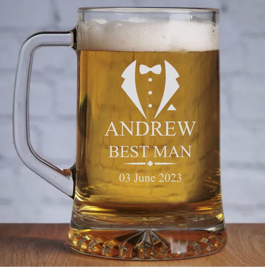 Personalised Wedding Beer Tankard Best Man/Usher