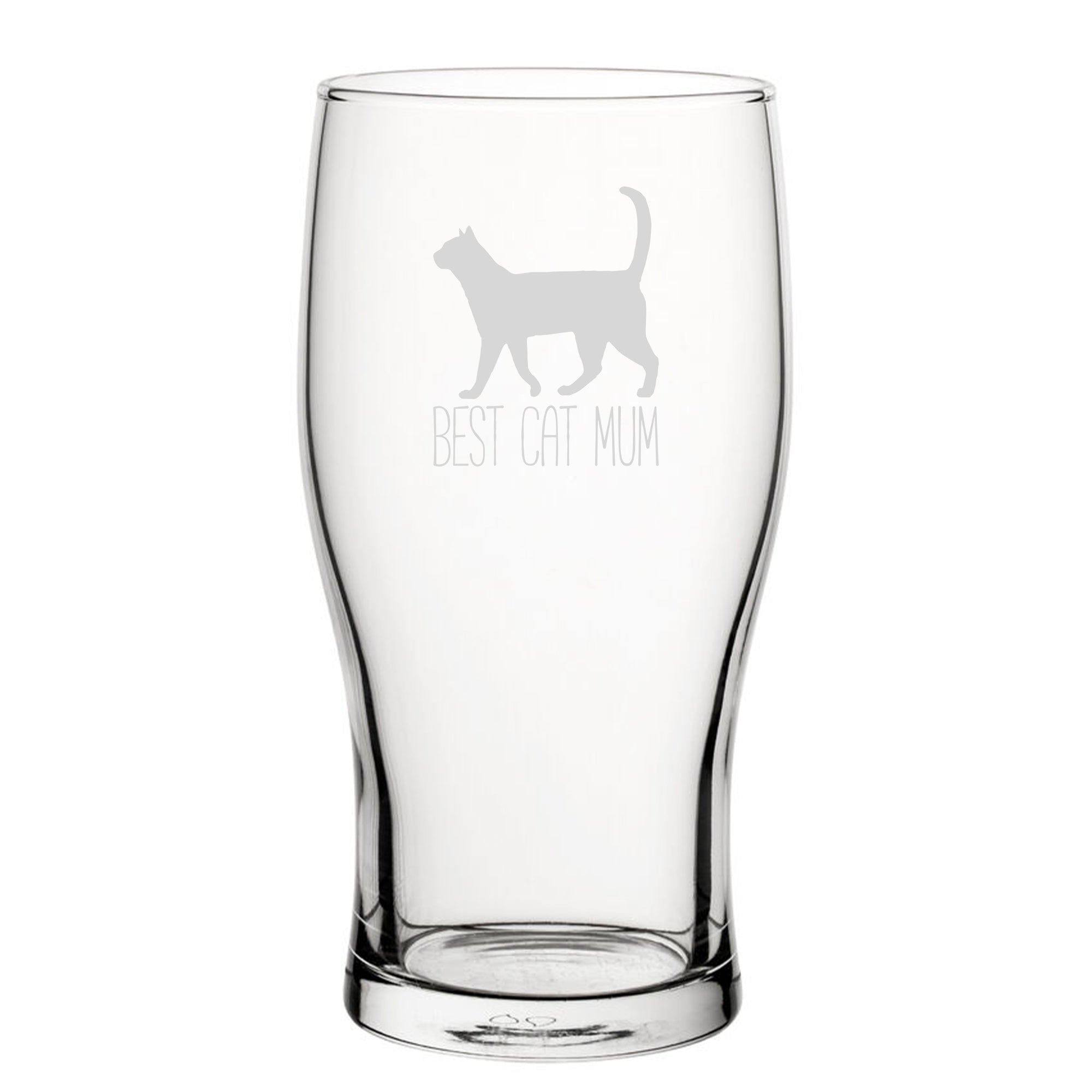 Best Cat Mum - Engraved Novelty Tulip Pint Glass Image 1