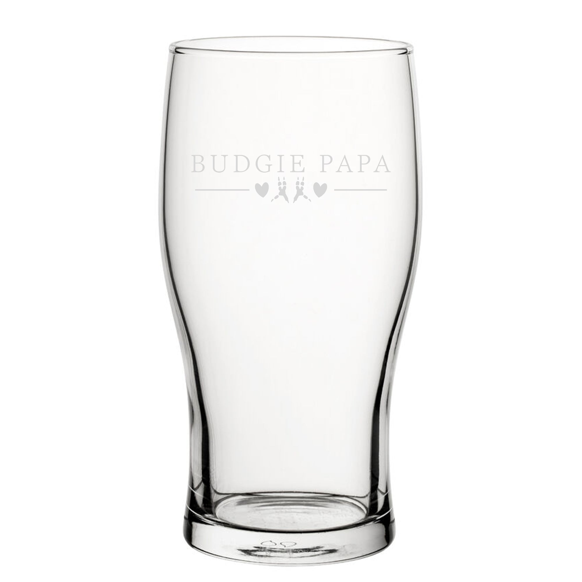 Budgie Mama - Engraved Novelty Tulip Pint Glass Image 2