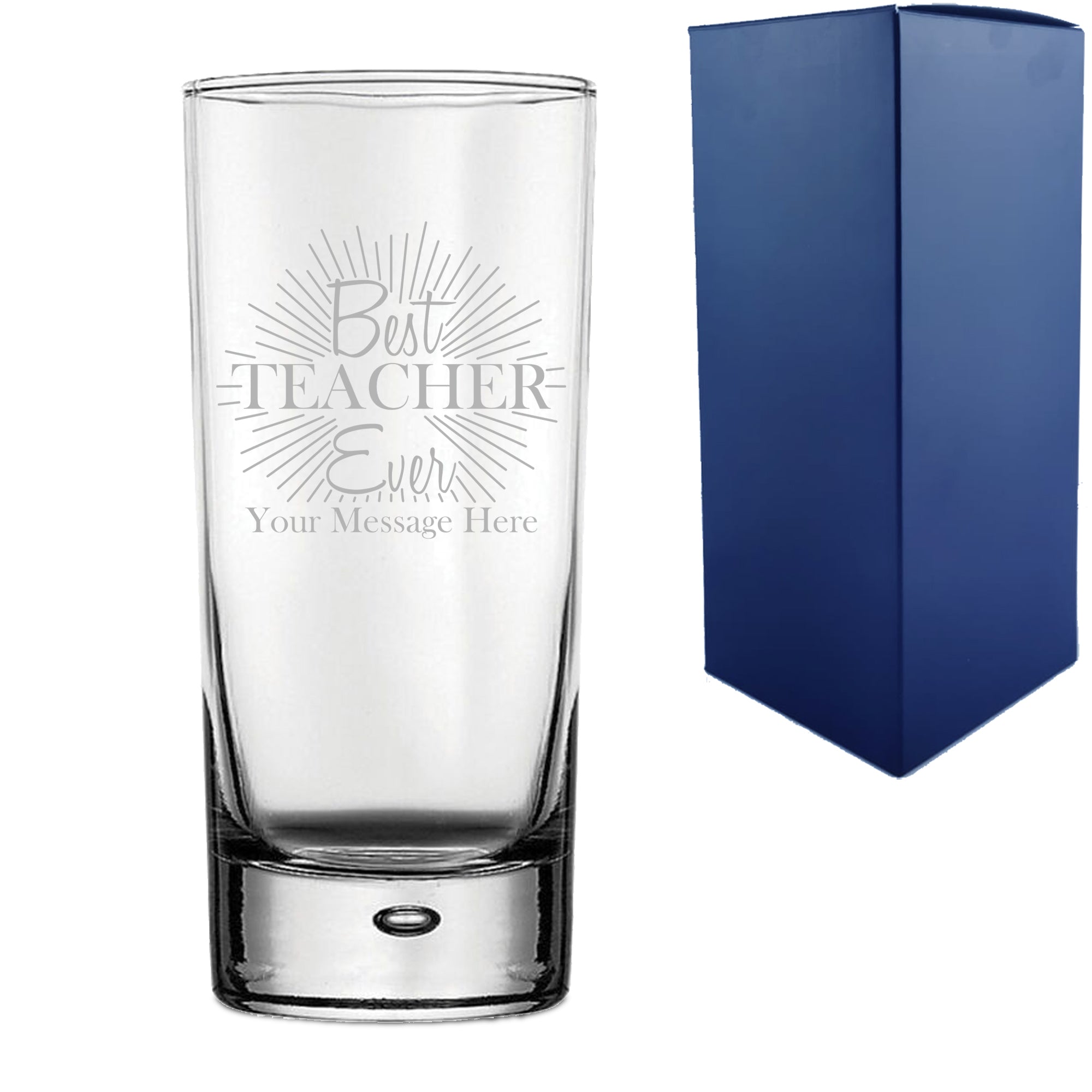 Engraved Teacher Hiball Glass with Best Teacher Ever Design Image 1