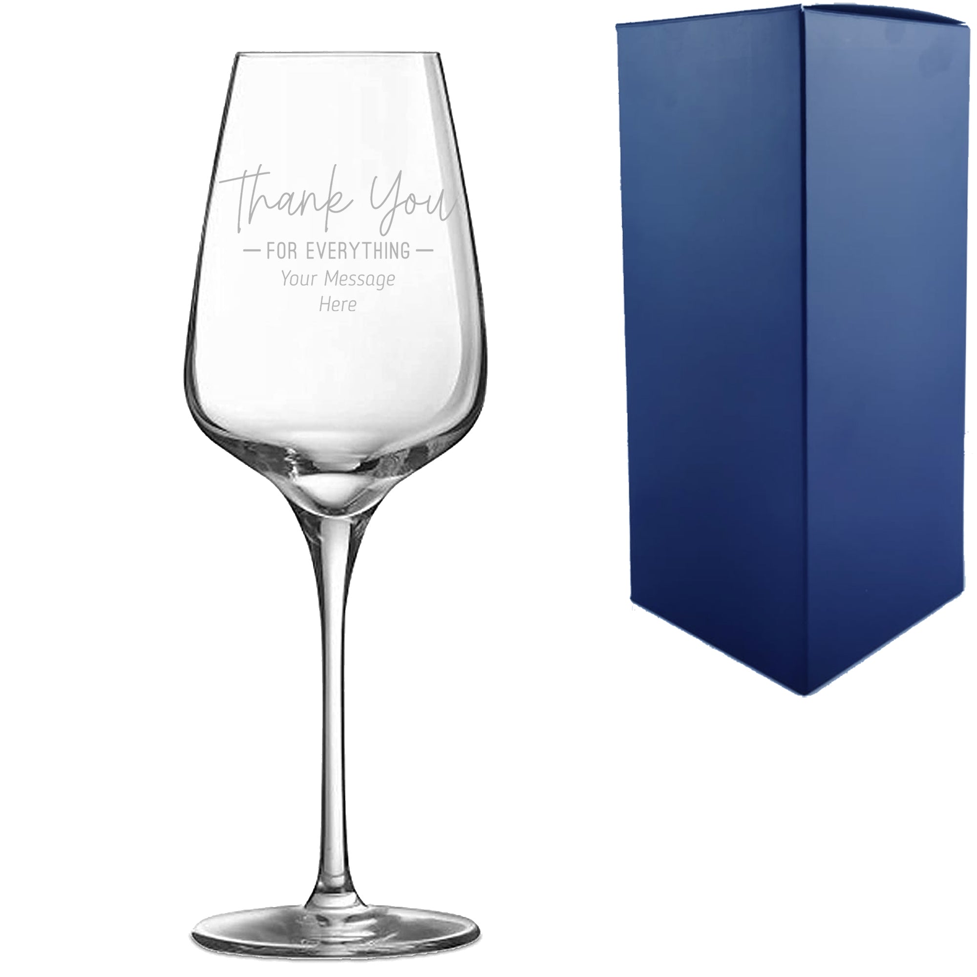 Engraved Wine Glass with Thank You for Everything Design Image 1