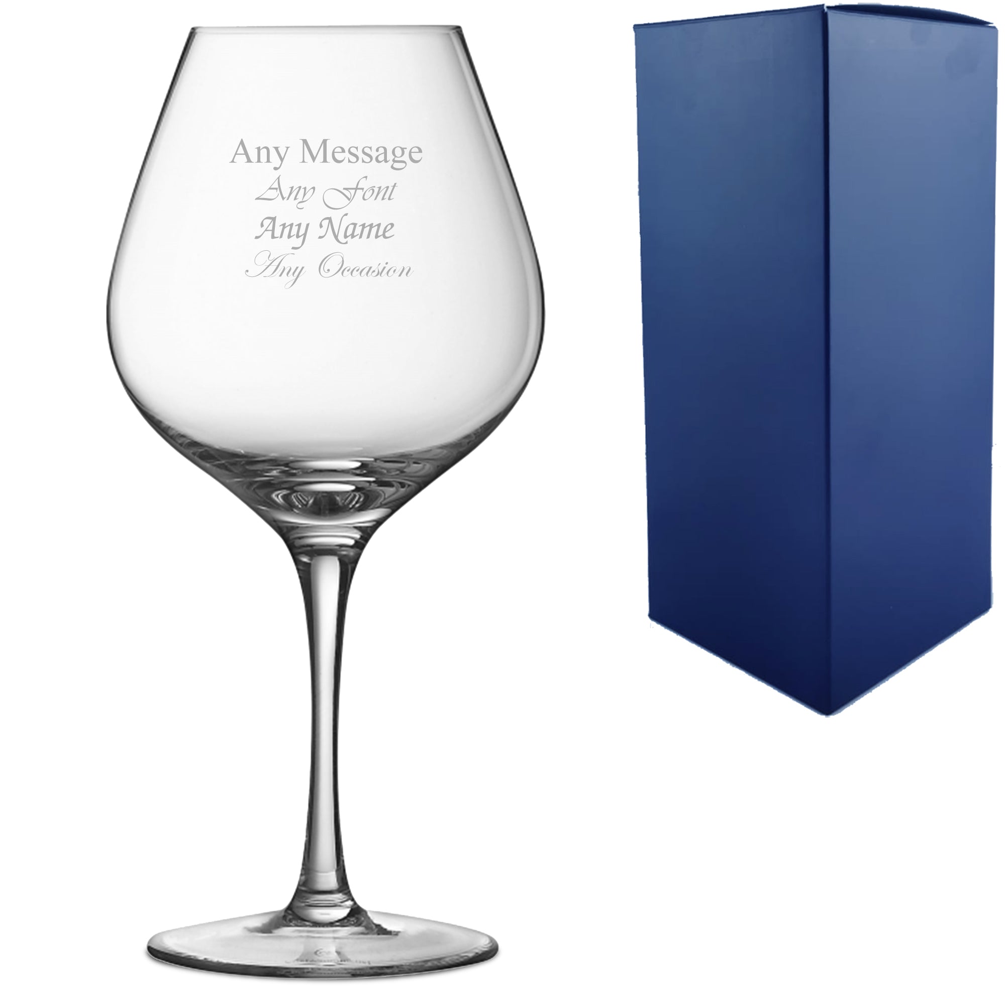 Engraved Large Cabernet Abondant Wine Glass Image 1