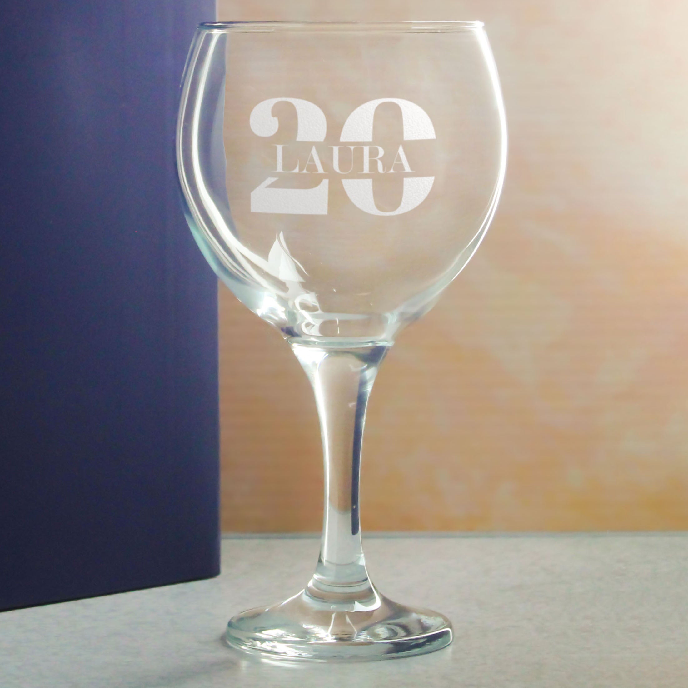 Engraved Gin Balloon Cocktail Glass with Name in 20 Design Image 4