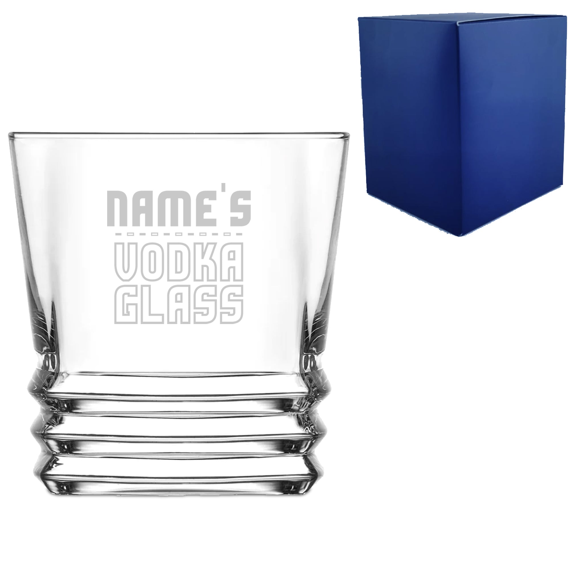 Personalised Engraved Vodka Elegan Tumbler with 'Name's Vodka Glass' Design Image 2