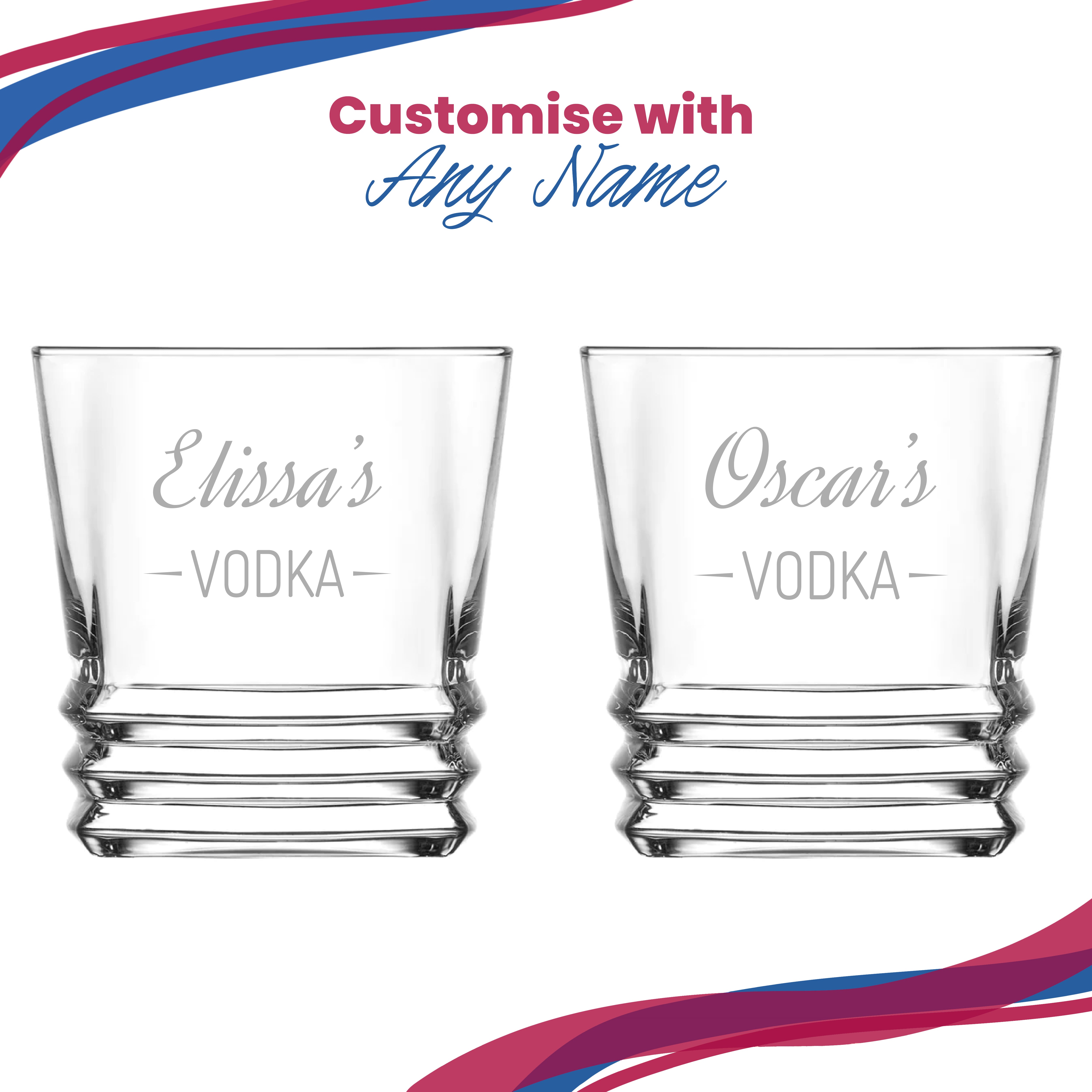 Personalised Engraved Novelty Vodka Elegan Tumbler with 'Name's Vodka' Design Image 5