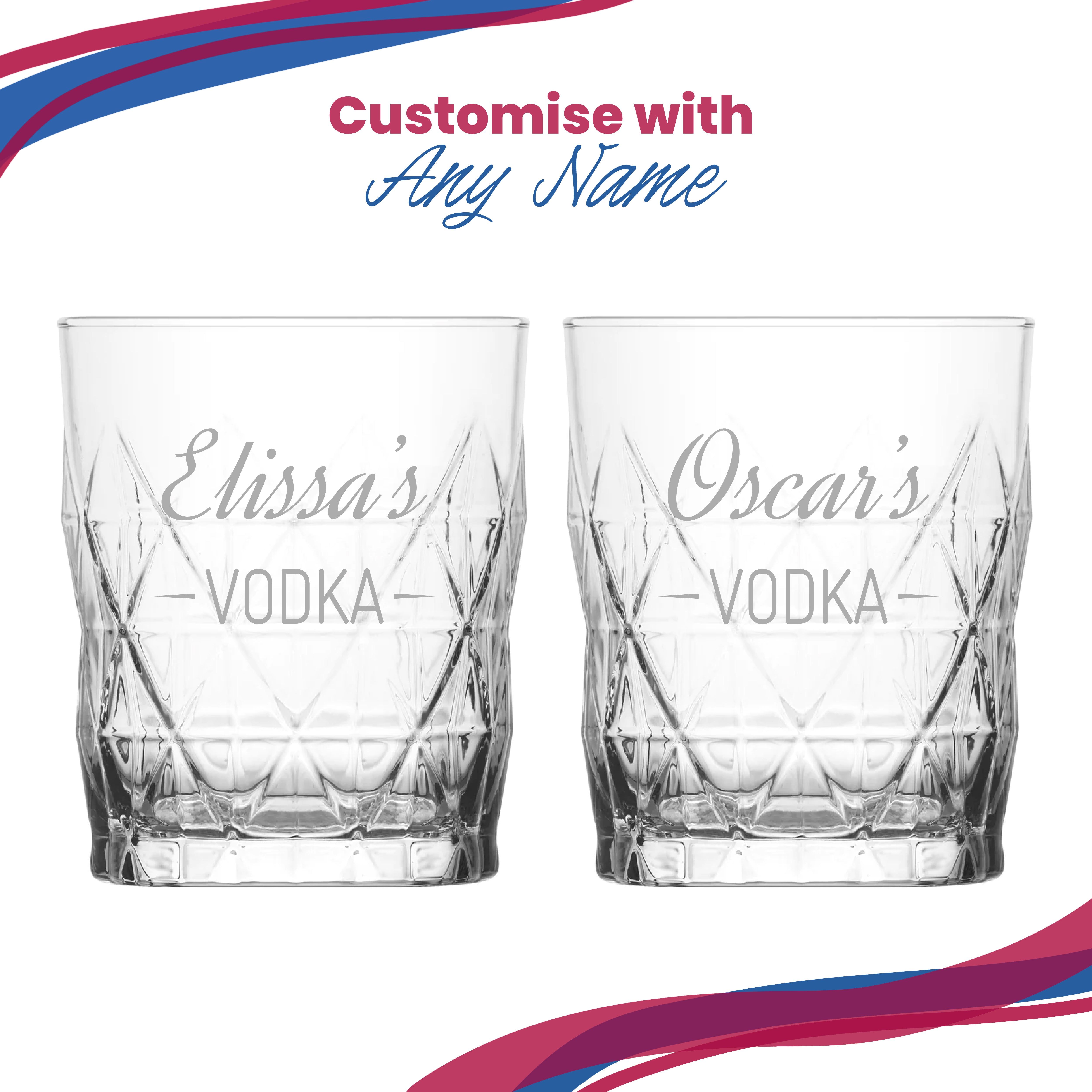 Personalised Engraved Novelty Vodka Keops Tumbler with 'Name's Vodka' Design Image 5