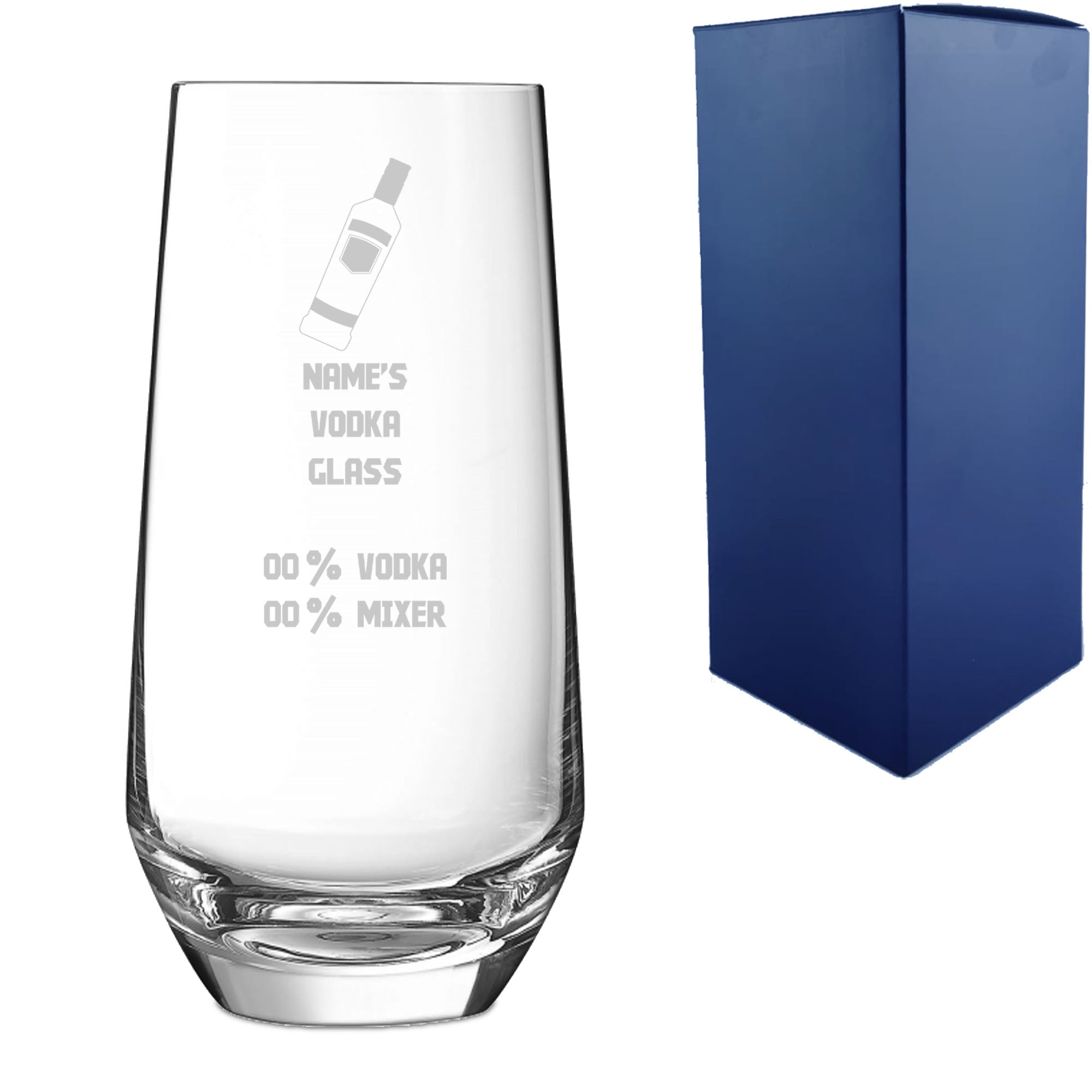 Personalised Engraved Vodka Lima Hiball with 'Name's Vodka Glass and Mixer' Design Image 2