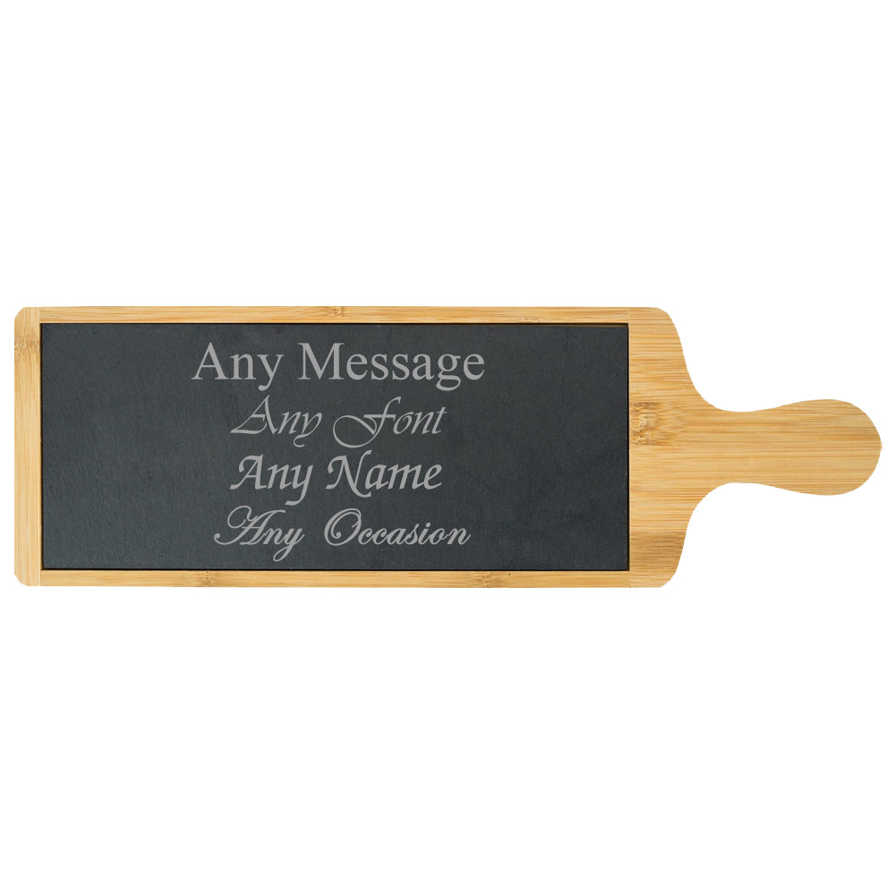 Engraved Bamboo and Slate Cheeseboard Image 1