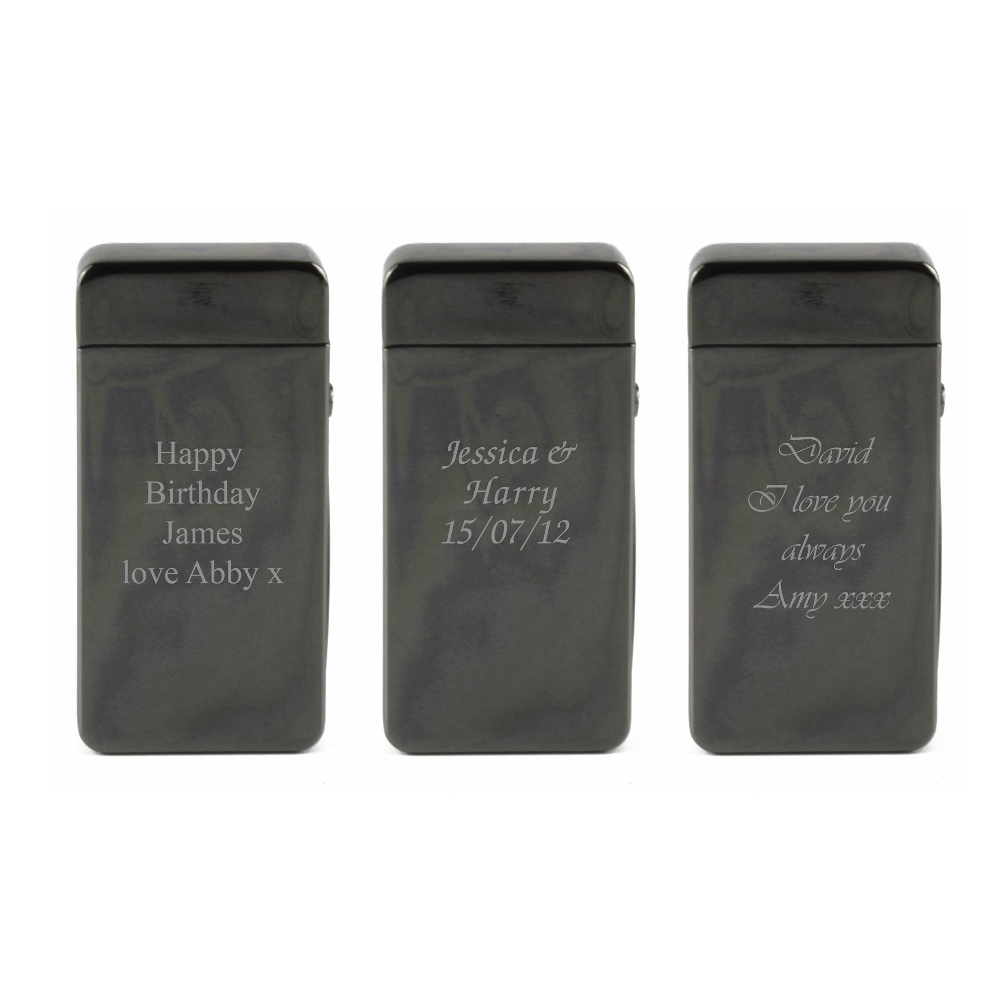 Engraved Electric Arc Lighter, Black, Any Message, Gift Boxed Image 4