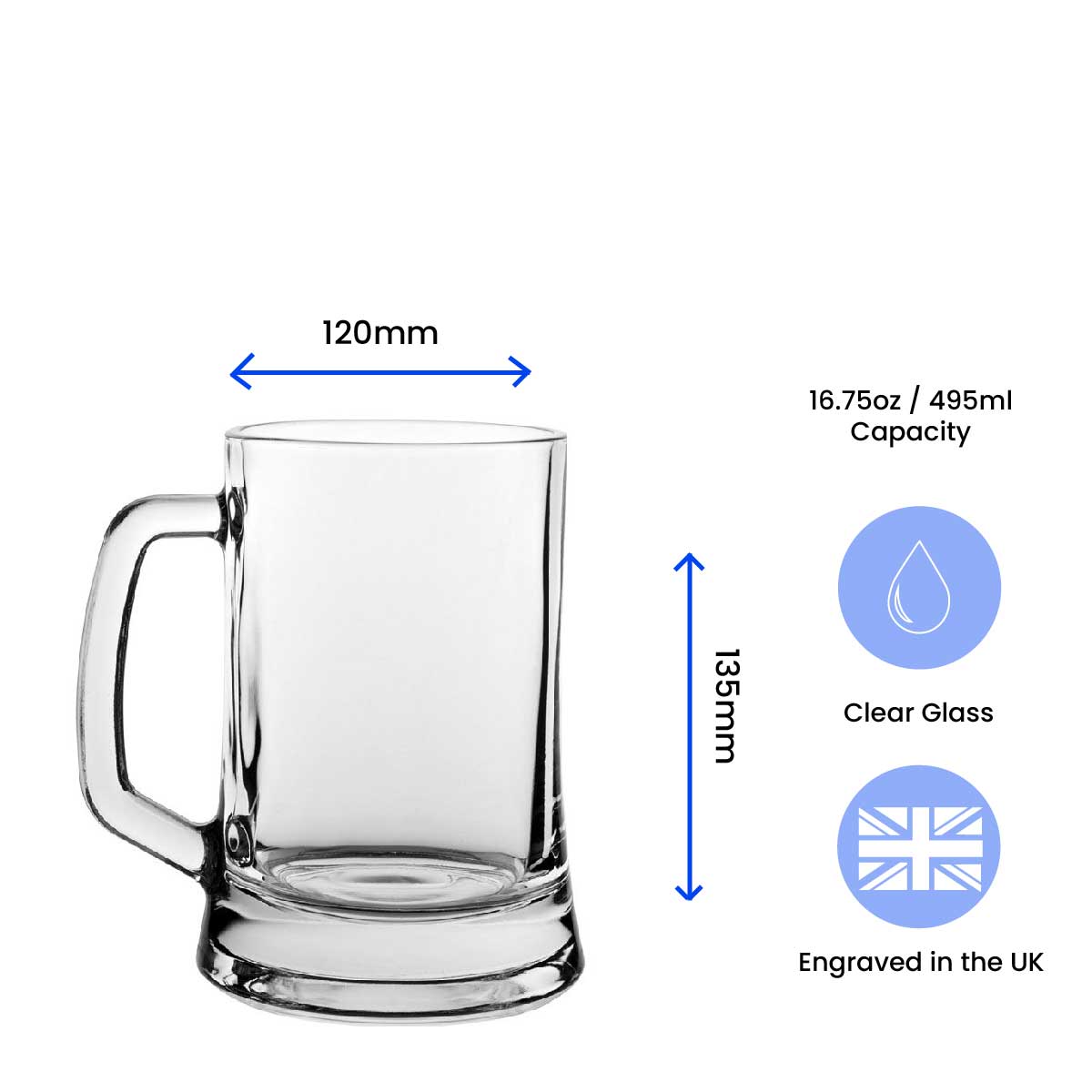 Engraved  Tankard Beer Mug Stein Happy 20th Birthday Banner Design Gift Boxed Image 3