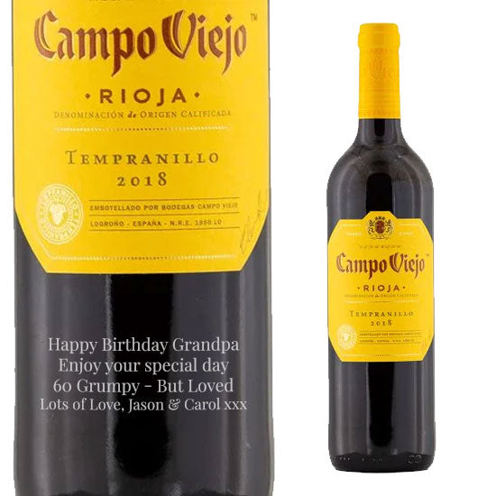 Personalised Campo Viejo Rioja Tempranillo Red Wine 75cl