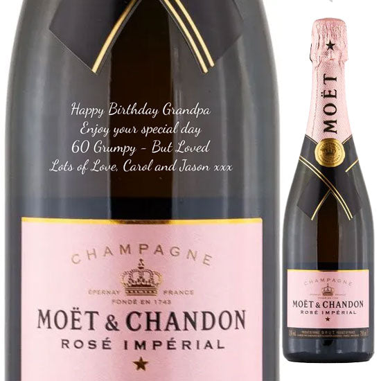 Personalised Moet & Chandon Rose Champagne 75cl