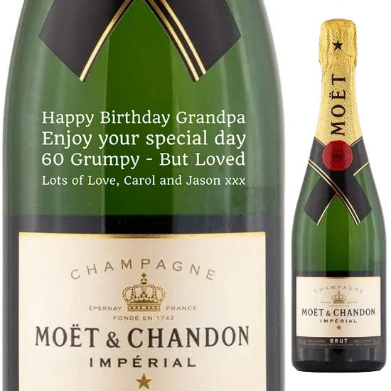 Personalised Moet and Chandon Brut Imperial Champagne 75cl