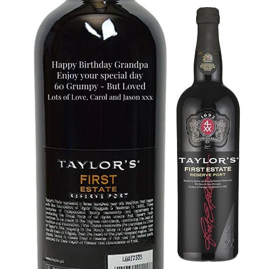 Personalised Taylors First Estate Reserve Port 75cl