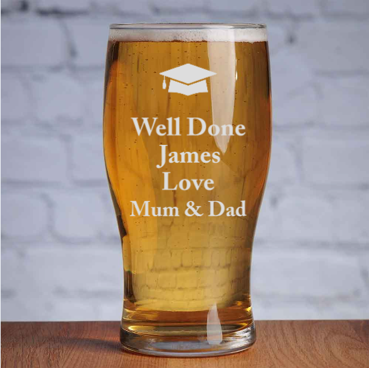 Personalised Graduation Tulip Beer Glass