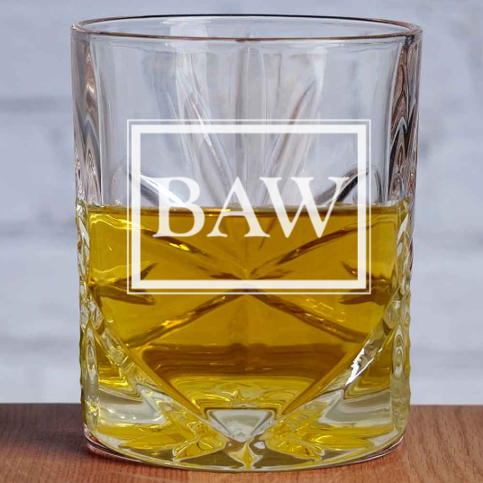 Personalised Monogram Cut Glass Whisky Tumbler