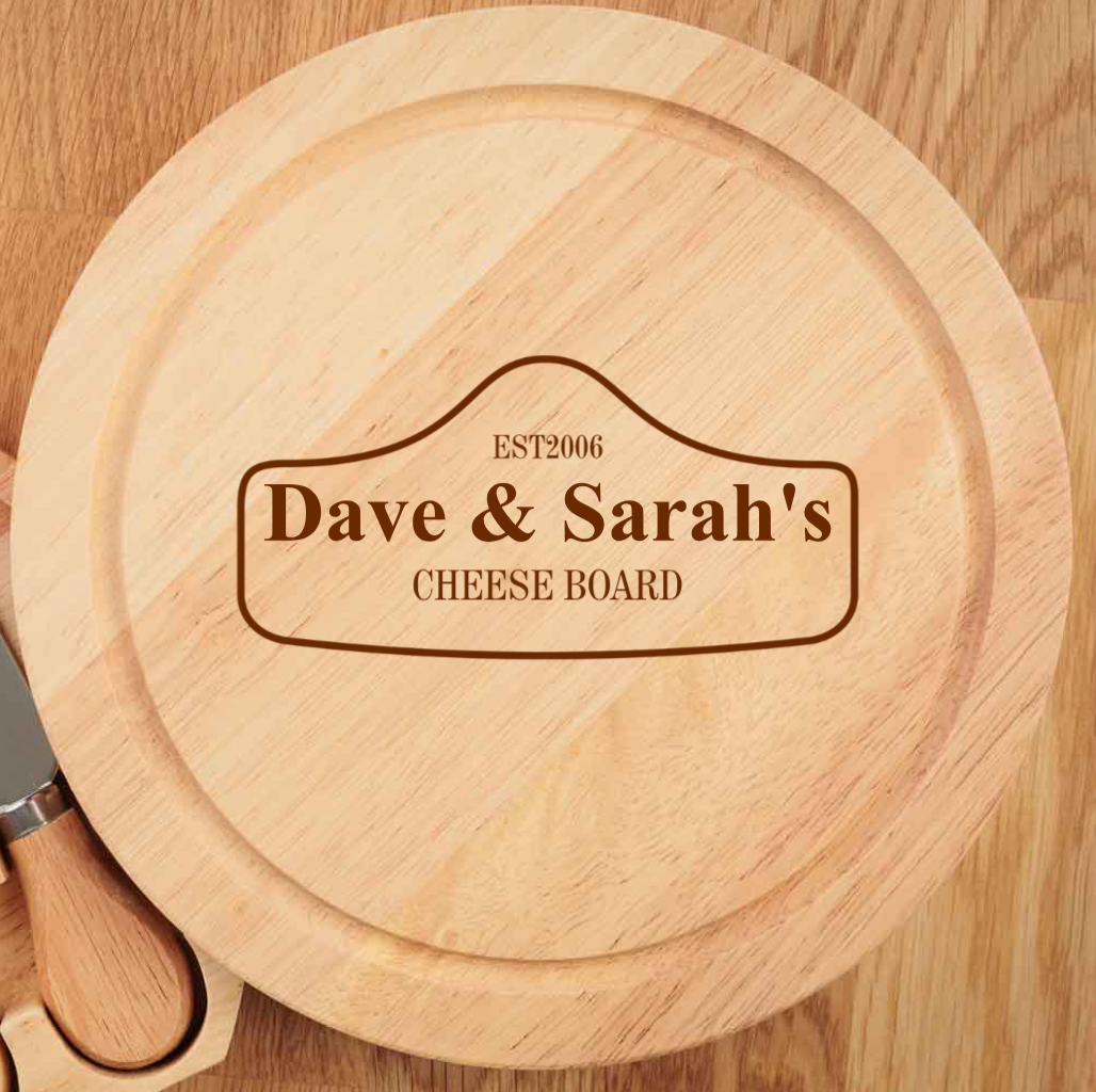 Personalised Wood Cheeseboard Set - Cheese Lovers