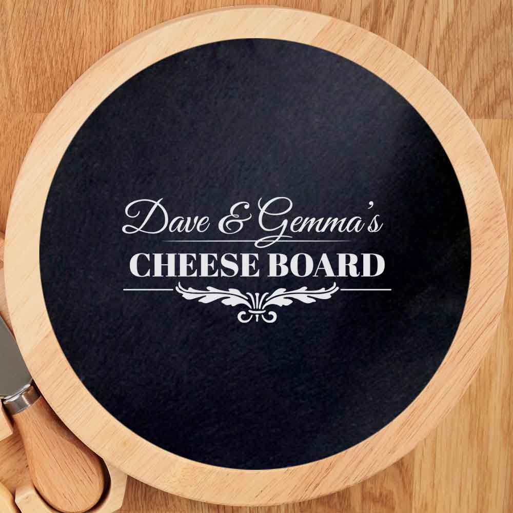 Personalised Slate Cheeseboard Set - Two Names