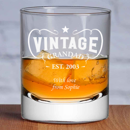 Vintage Personalised Stern Whisky Glass