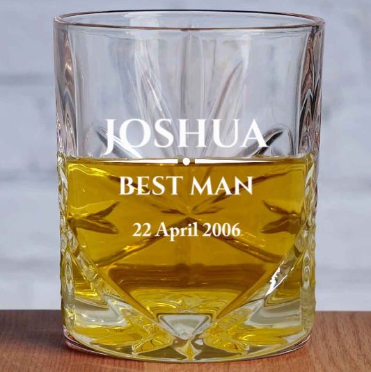 Wedding Party Personalised Cut Glass Whisky Tumbler