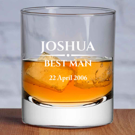 Wedding Party Personalised Stern Glass Whisky Tumbler