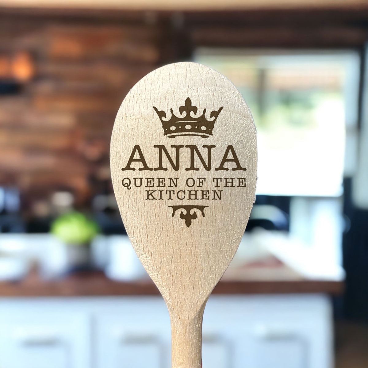 Personalised Engraved Wooden Spoon - Queen of the Kitchen