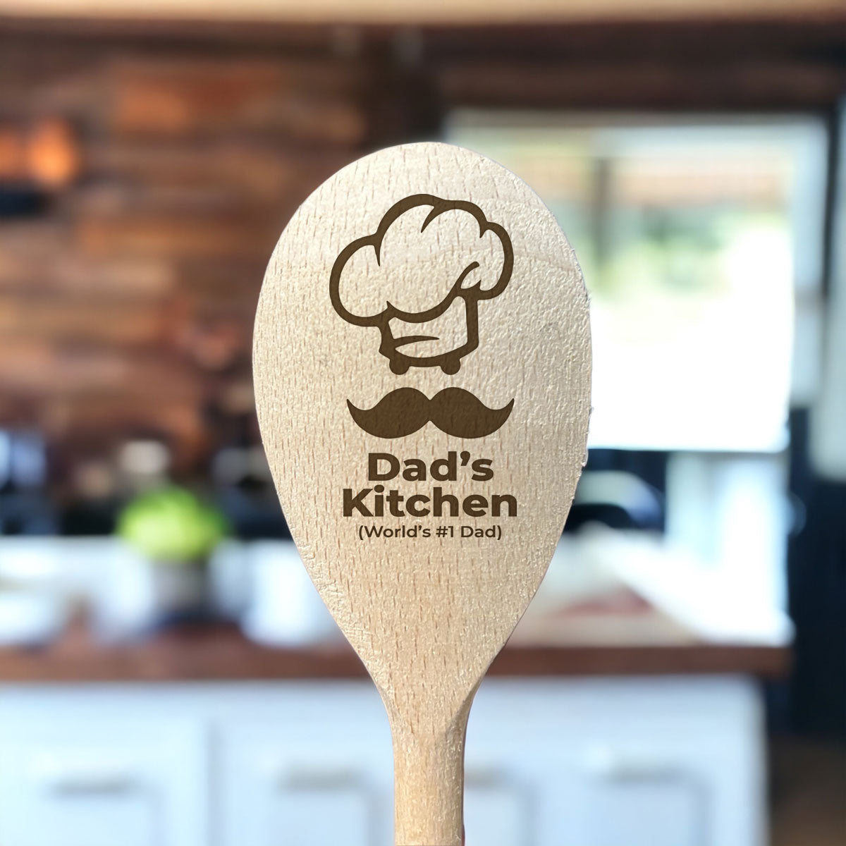Personalised Engraved Wooden Spoon - Dad's Kitchen