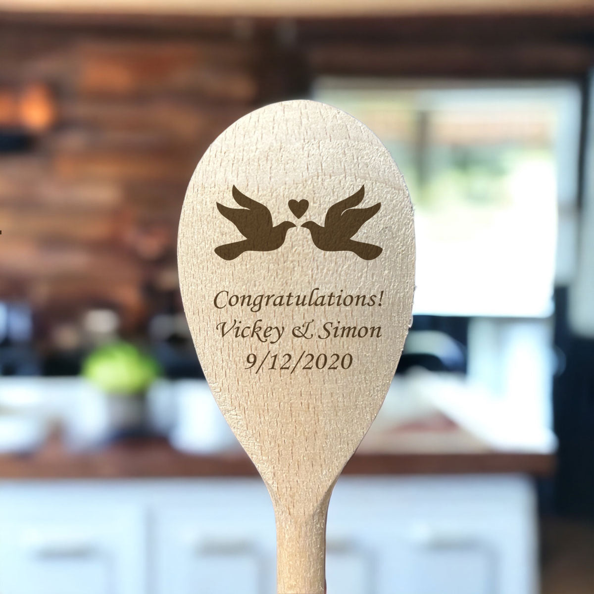 Personalised Engraved Wooden Spoon - Wedding