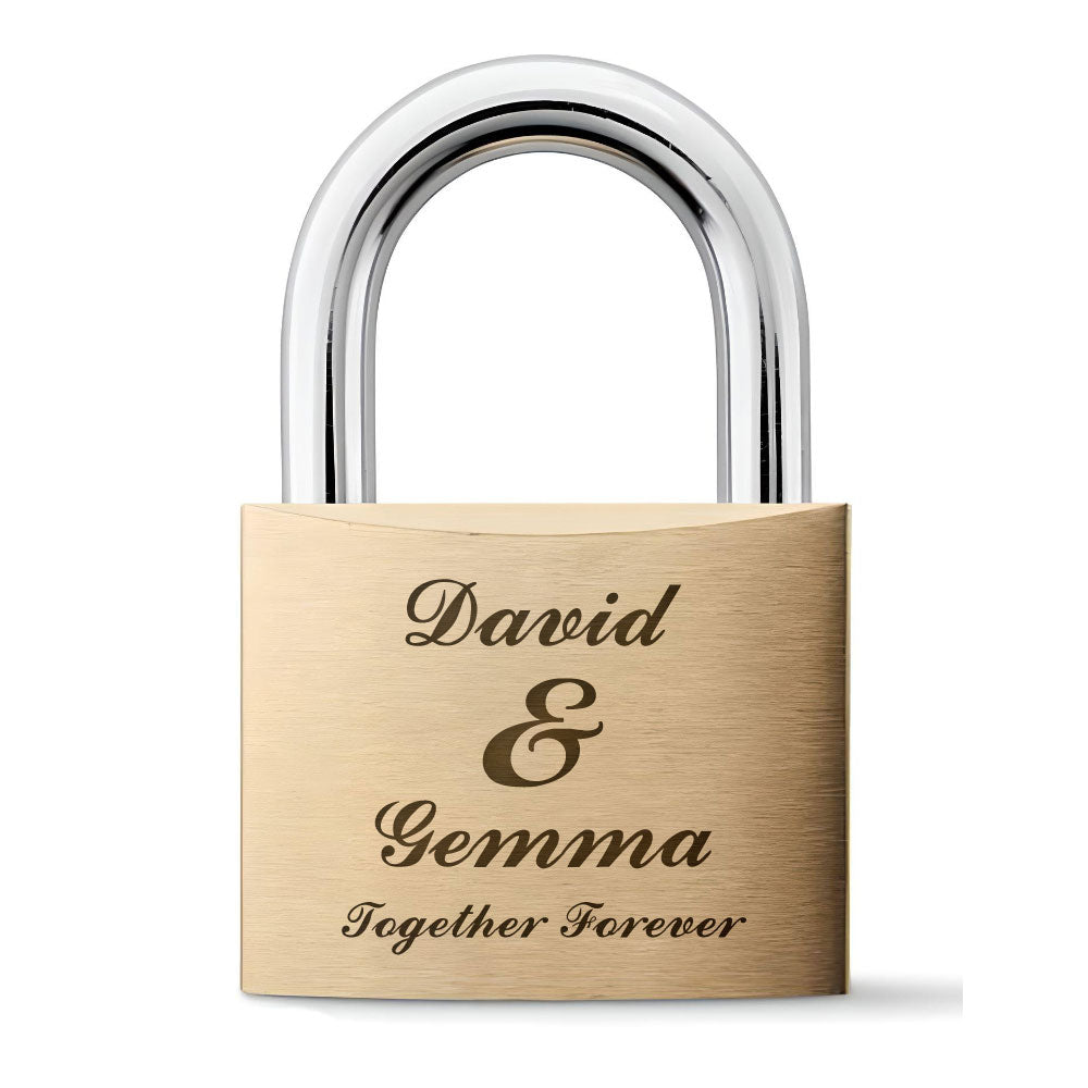 Personalised Engraved Padlock Love Lock - 2 Names