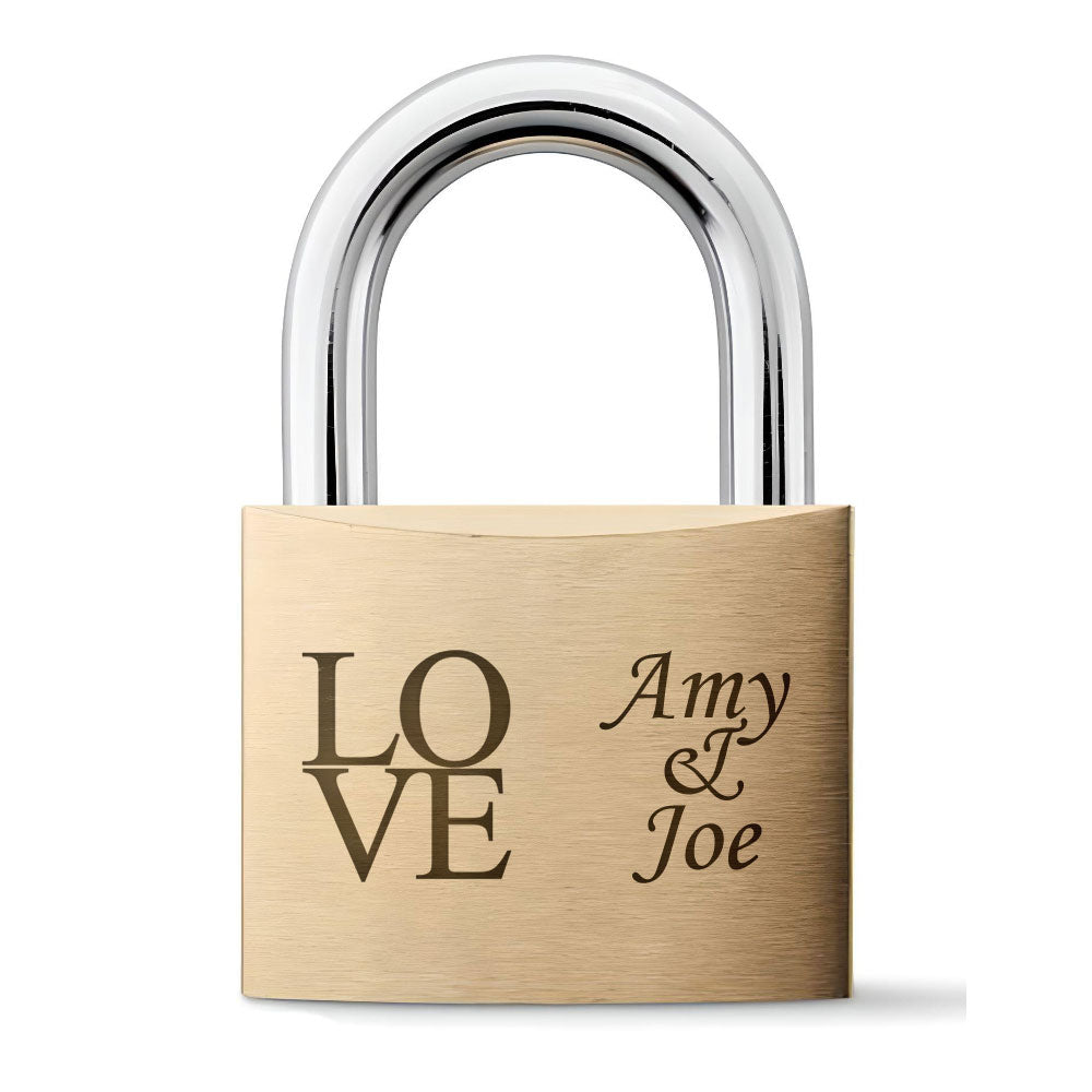 Personalised Engraved Padlock Love Lock - LOVE Characters