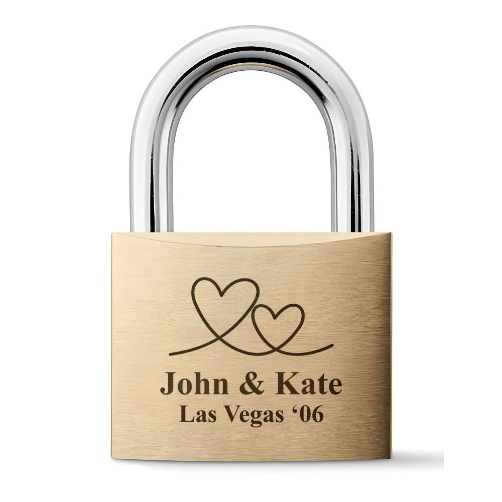 Personalised Engraved Padlock Love Lock - Heart Swirl