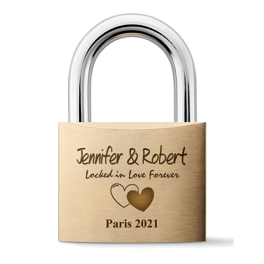 Personalised Engraved Padlock Love Lock - Locked in Love